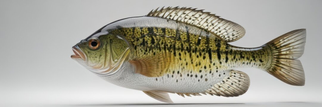 Fishing Crappie Fish Isolated on White Background,  aquatic,  white, crappie fish on white background isolated illustration