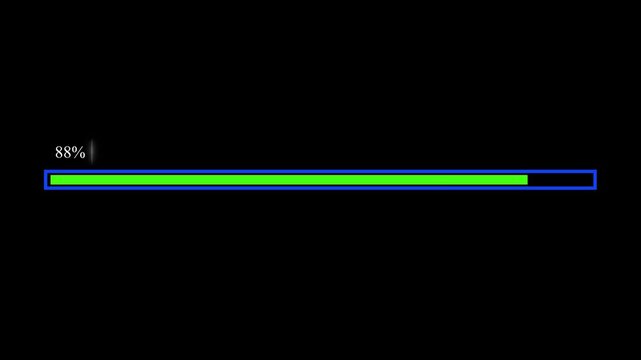 nice loading bar blue and green loading bar 0 to 100% value animation video