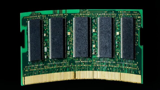 Closeup of a RAM module, clean composition ample negative space