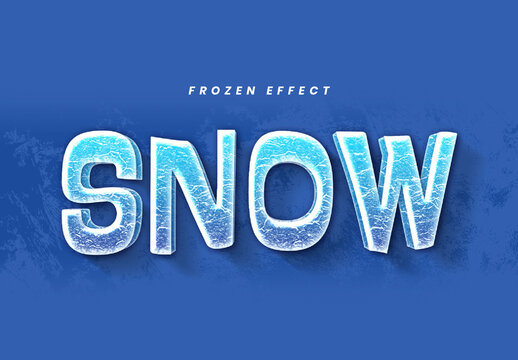 Blue Snow Ice Cold Frozen Text Effect