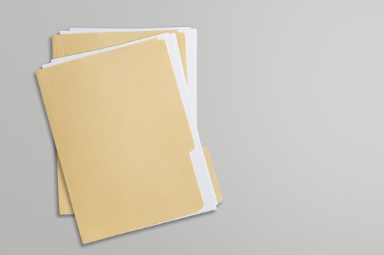 Business Folder with paper documents on desk