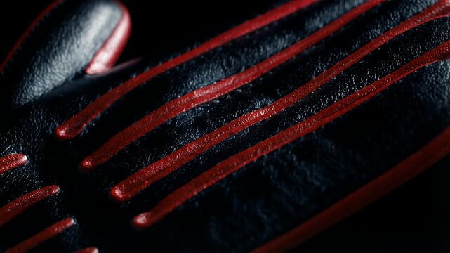 Closeup of a heat resistant barbecue mitt, clean composition ample negative space