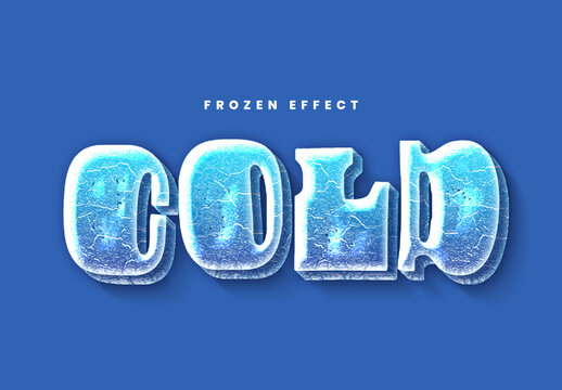 Cold Snowy Blue Ice Frozen Text Effect