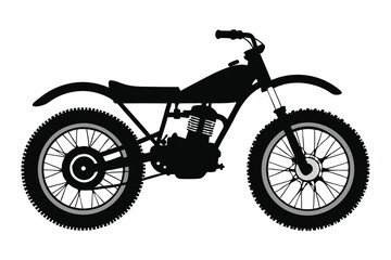 Obraz premium scrambler bike silhouette line art vector illustration with a white background