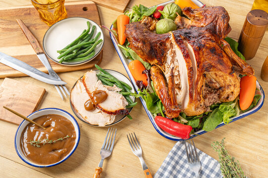 Overcooked Thanksgiving turkey. Holiday meal fail