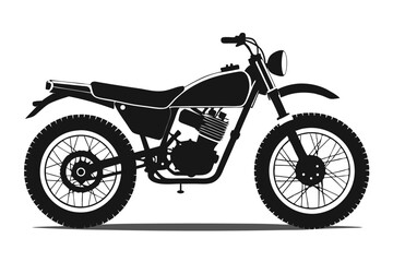 Obraz premium scrambler bike silhouette line art vector illustration with a white background