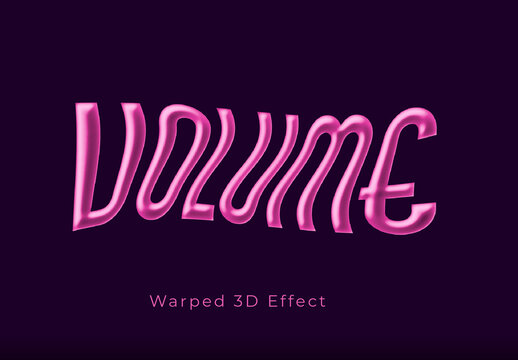 Elastic Warped 3D Text Effect