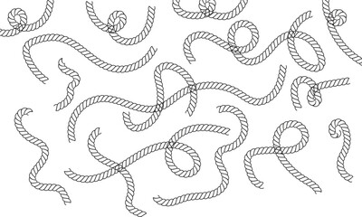 Black and white illustration of multiple intertwined snakes