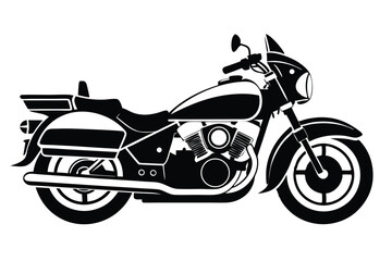 Obraz premium police motorcycle silhouette line art vector illustration with a white background