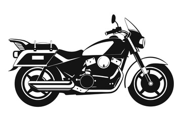 Fototapeta premium police motorcycle silhouette line art vector illustration with a white background