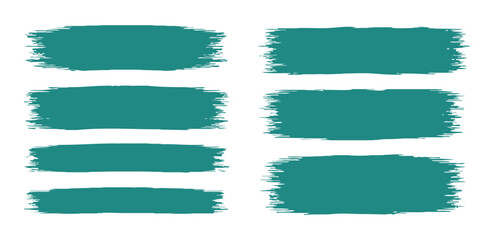 Set of Teal Grunge Brush Strokes and Paint Textures