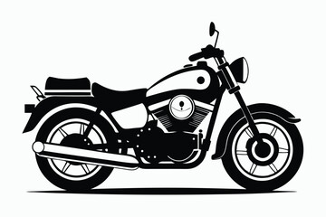 Obraz premium police motorcycle silhouette line art vector illustration with a white background