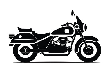 Obraz premium police motorcycle silhouette line art vector illustration with a white background