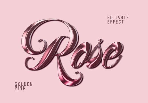 Metallic Golden Pink Text Effect