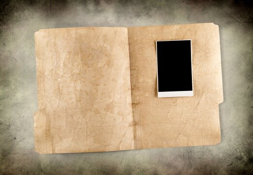 Paper folder with some documents in it on the desk