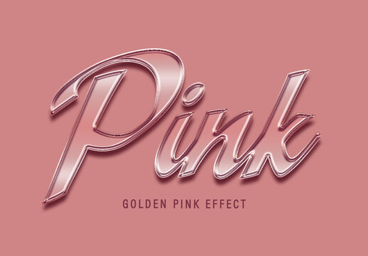 Metallic Golden Pink Text Effect