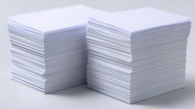 Closeup of a stack of blank business cards, clean composition ample negative space