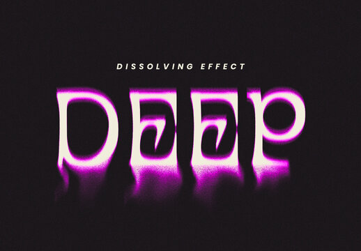 Neon Glow Dissolving Grain Text Effect