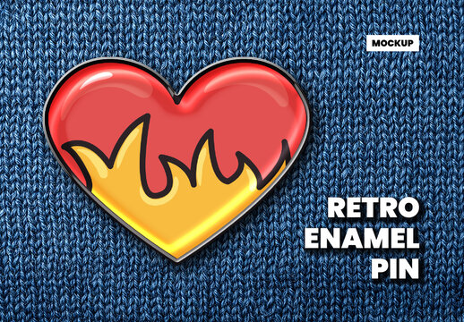 Retro Enamel Pin Mockup