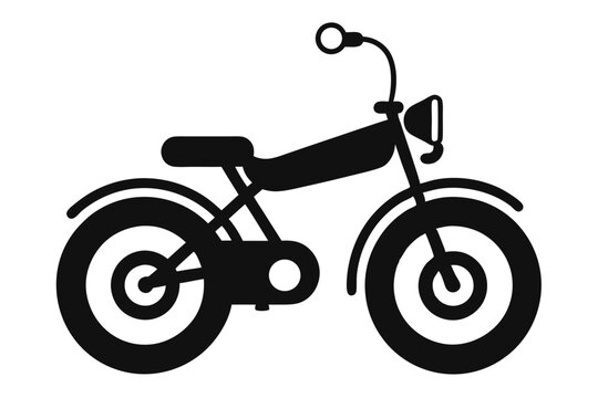 mini bike silhouette line art vector illustration with a white background
