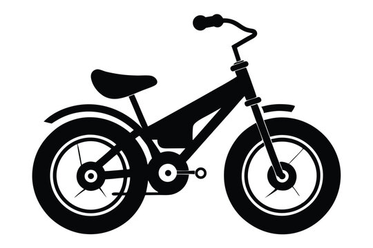mini bike silhouette line art vector illustration with a white background