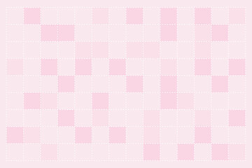 Soft pink checker grid pattern with subtle square mosaic layout. Seamless geometric background designed for textile, wallpaper, and surface design. Clean vector tile texture ideal for fabric print and