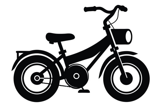 mini bike silhouette line art vector illustration with a white background