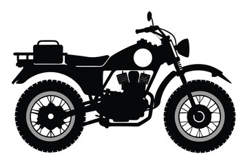 Fototapeta premium military motorcycle silhouette line art vector illustration with a white background