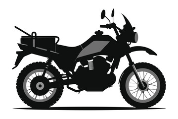 Obraz premium military motorcycle silhouette line art vector illustration with a white background