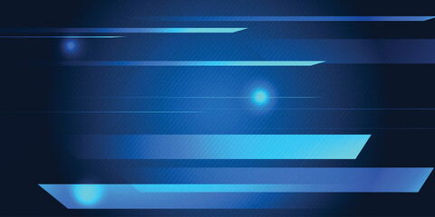 Futuristic Blue Technology Background with Glowing Light Lines and Diagonal Shapes, Abstract Digital Motion, Speed, and Modern Tech Graphic Design © MdRoni