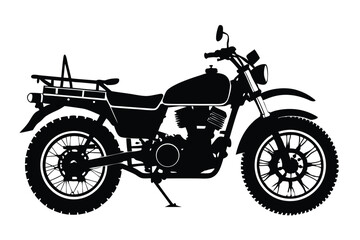 Fototapeta premium military motorcycle silhouette line art vector illustration with a white background