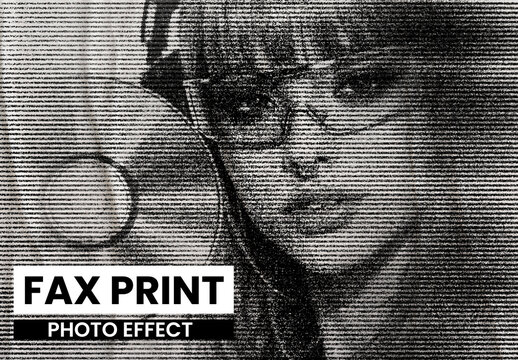 Fax Scanline Noise Photo Effect