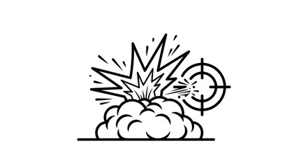 Explosion Target Hit Graphic Icon. © Isla