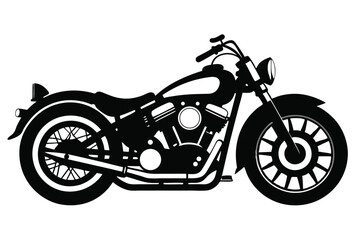 Fototapeta premium harley davidson bike silhouette line art vector illustration with a white background