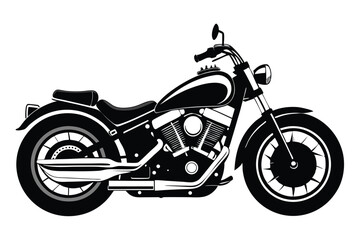 Fototapeta premium harley davidson bike silhouette line art vector illustration with a white background