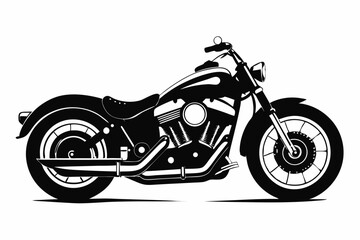 Obraz premium harley davidson bike silhouette line art vector illustration with a white background