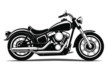 Fototapeta premium harley davidson bike silhouette line art vector illustration with a white background