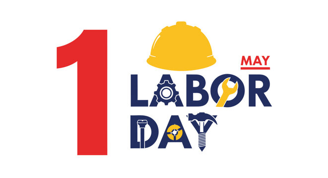 Labor Day icon vector, 1 May celebration symbol