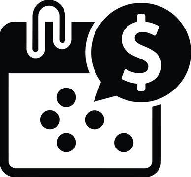 Financial calendar icon, payment reminder, payday schedule, bill due date, money planning, dollar sign, event management, finance symbol, budgeting, organization