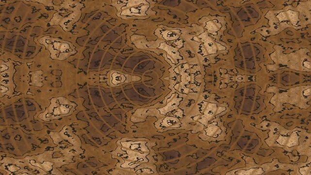 Abstract symmetrical pattern resembling natural wood burl or rock texture with earthy tones and radiating circular designs.
