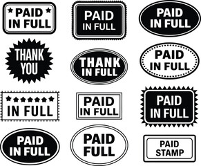 Obraz premium Paid in Full and Thank You Stamp Designs