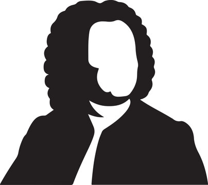 Johann Sebastian Bach silhouette. black vector