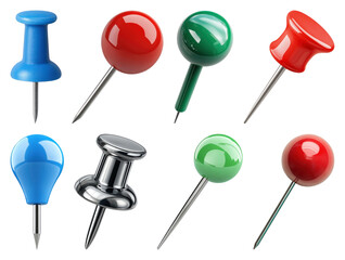PNG Colorful push pins collection, transparent background