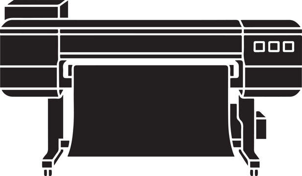 wide format printer. black vector