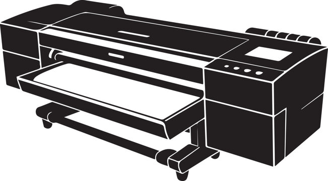 wide format printer. black vector