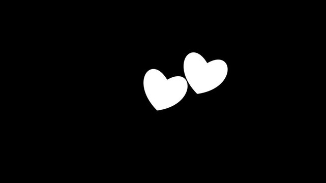 Animated White pounding heart. Looped video of beating heart. Concept of love, health, passion, medicine. Vector illustration isolated on the Black background.