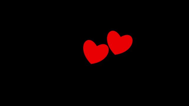 Animated Red pounding heart. Looped video of beating heart. Concept of love, health, passion, medicine. Vector illustration isolated on the Black background.