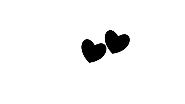 Animated black pounding heart. Looped video of beating heart. Concept of love, health, passion, medicine. Vector illustration isolated on the white background.
