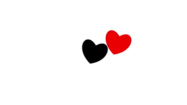 Animated black and white pounding heart. Looped video of beating heart. Concept of love, health, passion, medicine. Vector illustration isolated on the white background.