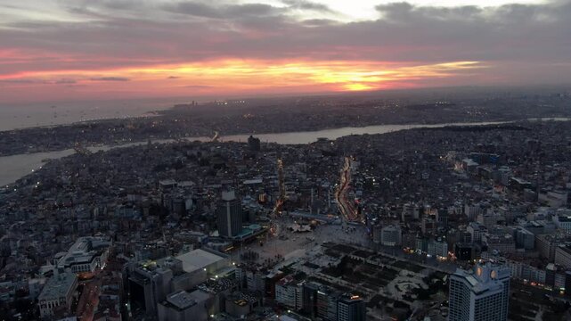 Time-lapse footage of Istanbul, Hagia Sophia, the Bosphorus bridges and harbor, and an aerial shot of a bridge shrouded in fog.